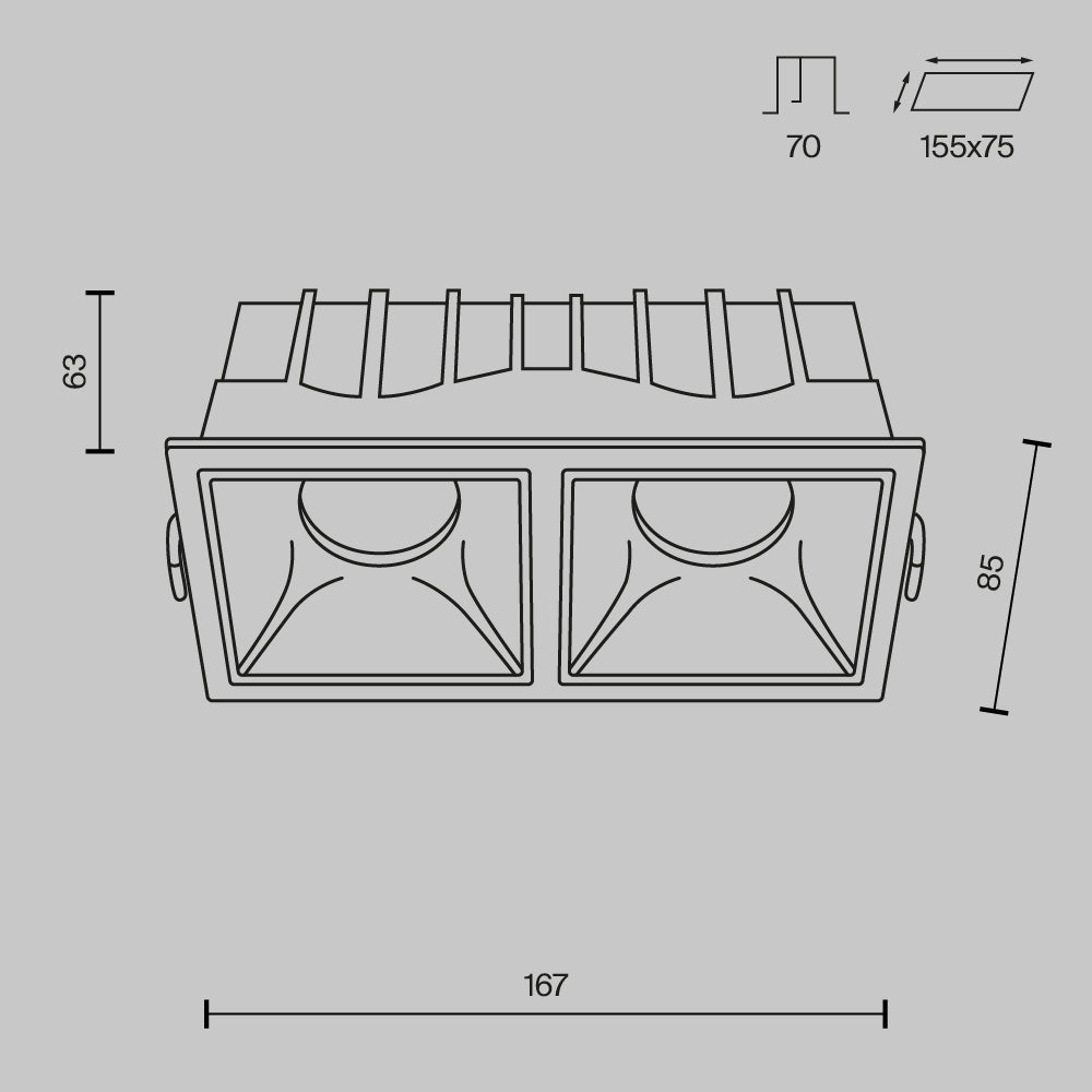 Światło punktowe Technical Alfa LED IP20 x DL043-02-15W3K-SQ-W | Biały