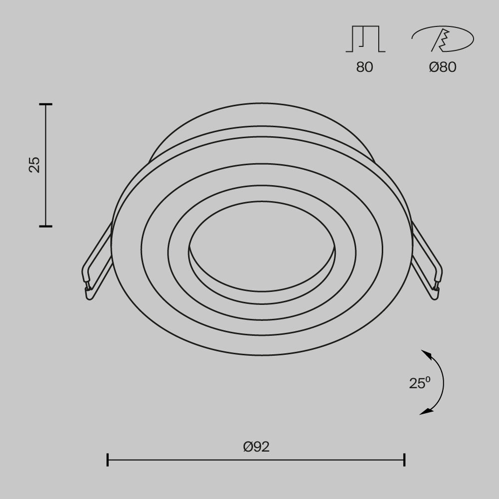Światło punktowe Technical Atom IP20 1xGU10 DL023-2-01B | Czarny