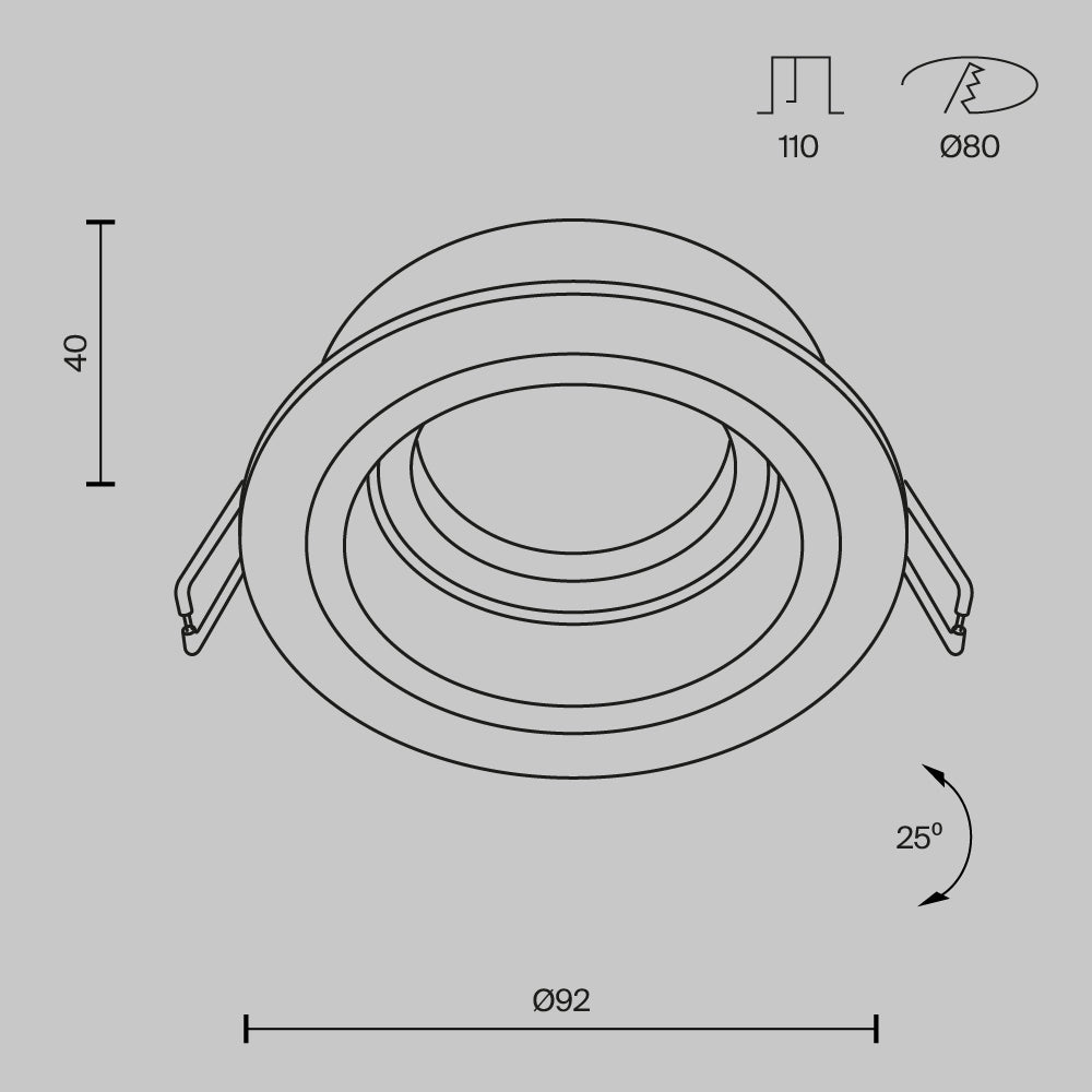 Światło punktowe Technical Atom IP20 1xGU10 DL025-2-01W | Biały