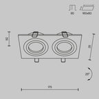 Światło punktowe Technical Atom IP20 2xGU10 DL024-2-02B | Czarny