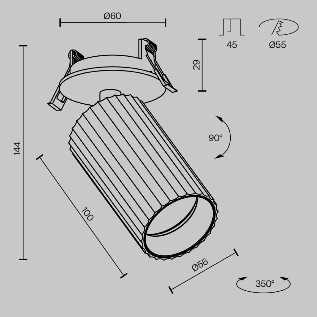 Światło punktowe Technical Calipso IP20 1xGU10 C110CL-01-GU10-BS | Czarny