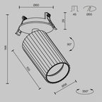 Światło punktowe Technical Calipso IP20 1xGU10 C110CL-01-GU10-BS | Czarny