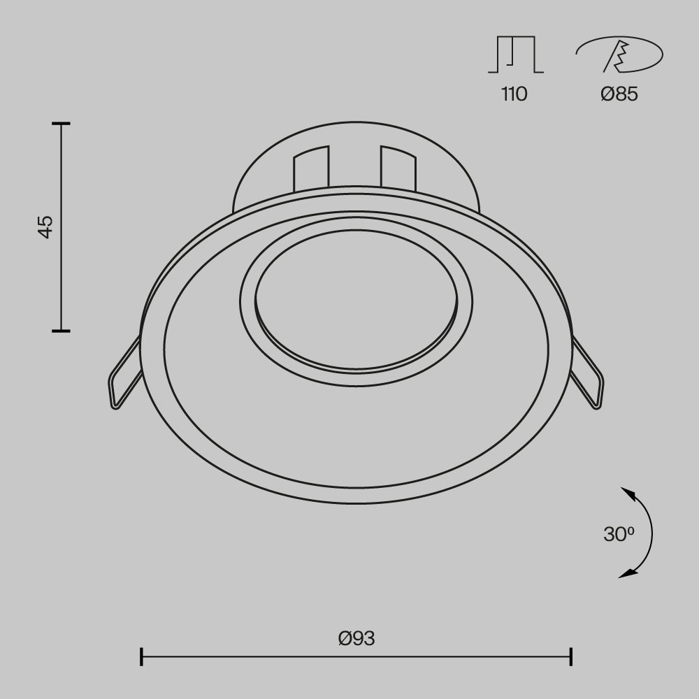 Światło punktowe Technical Dot IP20 1xGU10 DL028-2-01B | Czarny