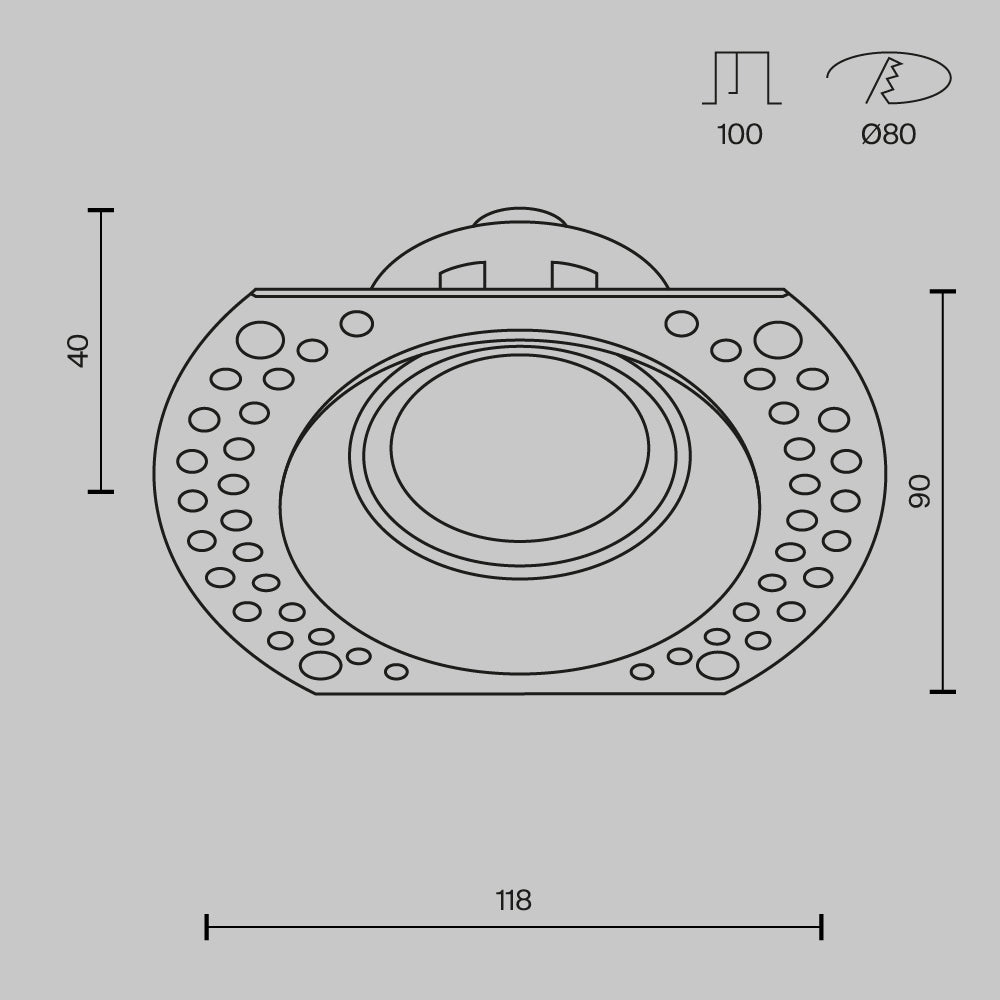 Światło punktowe Technical Dot IP20 1xGU10 DL042-01-RD-W | Biały
