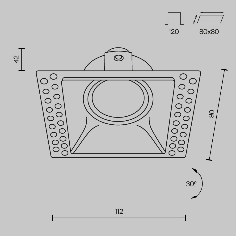Światło punktowe Technical Dot IP20 1xGU10 DL042-01-SQ-B | Czarny