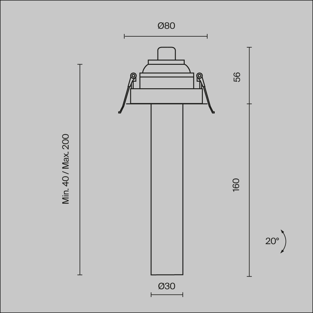 Światło punktowe Technical Focus T IP20 x C140RS-L200-7W3K-B | Czarny