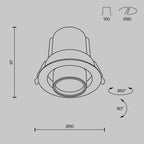 Światło punktowe Technical Hidden IP20 x DL095-01-10W3K-B | Czarny