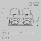 Światło punktowe Technical Hidden IP20 x DL095-02-10W3K-B | Czarny