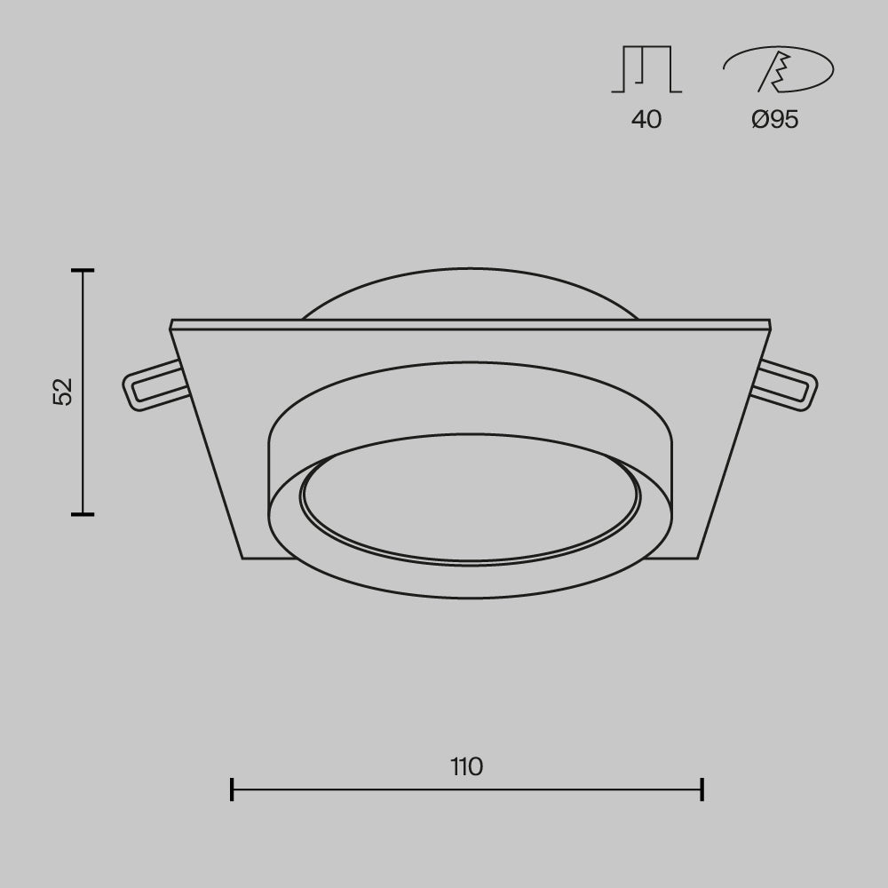 Światło punktowe Technical Hoop IP20 1xGX53 DL086-GX53-SQ-W | Biały