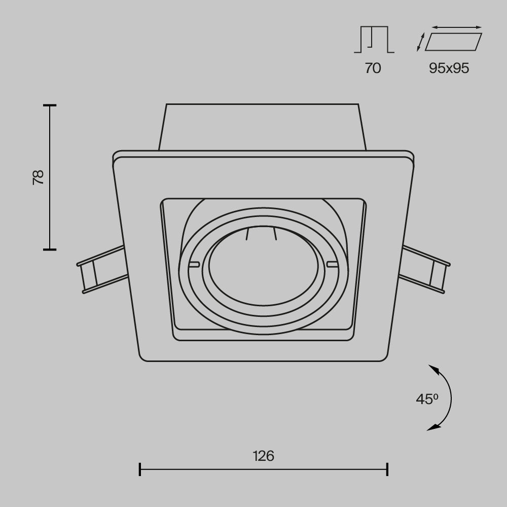 Światło punktowe Technical Metal Modern IP20 1xGU10 DL008-2-01-B | Czarny