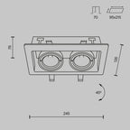 Światło punktowe Technical Metal Modern IP20 2xGU10 DL008-2-02-B | Czarny
