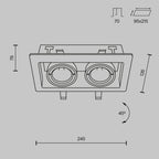 Światło punktowe Technical Metal Modern IP20 2xGU10 DL008-2-02-W | Biały