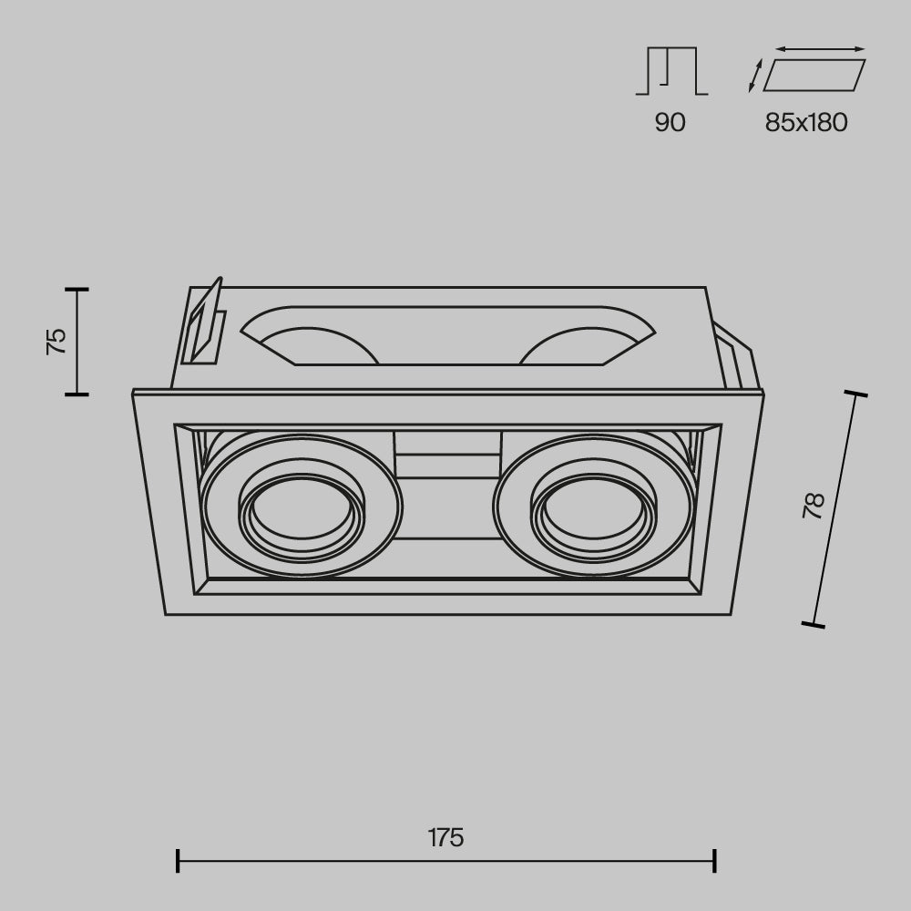 Światło punktowe Technical Metal Modern IP20 x DL093-02-10W3K-B | Czarny