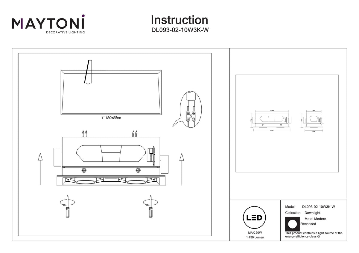 Światło punktowe Technical Metal Modern IP20 x DL093-02-10W3K-W | Biały