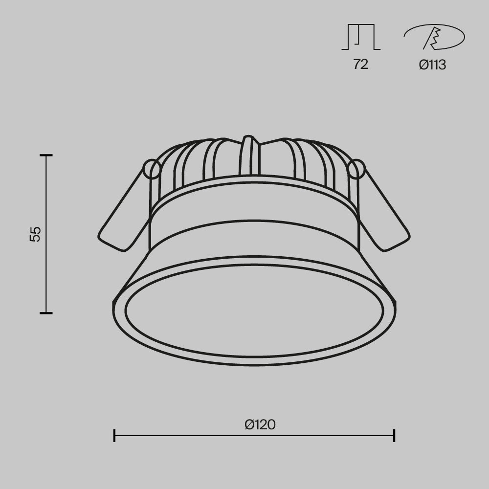 Światło punktowe Technical Okno IP44 x DL055-12W3-4-6K-W | Biały