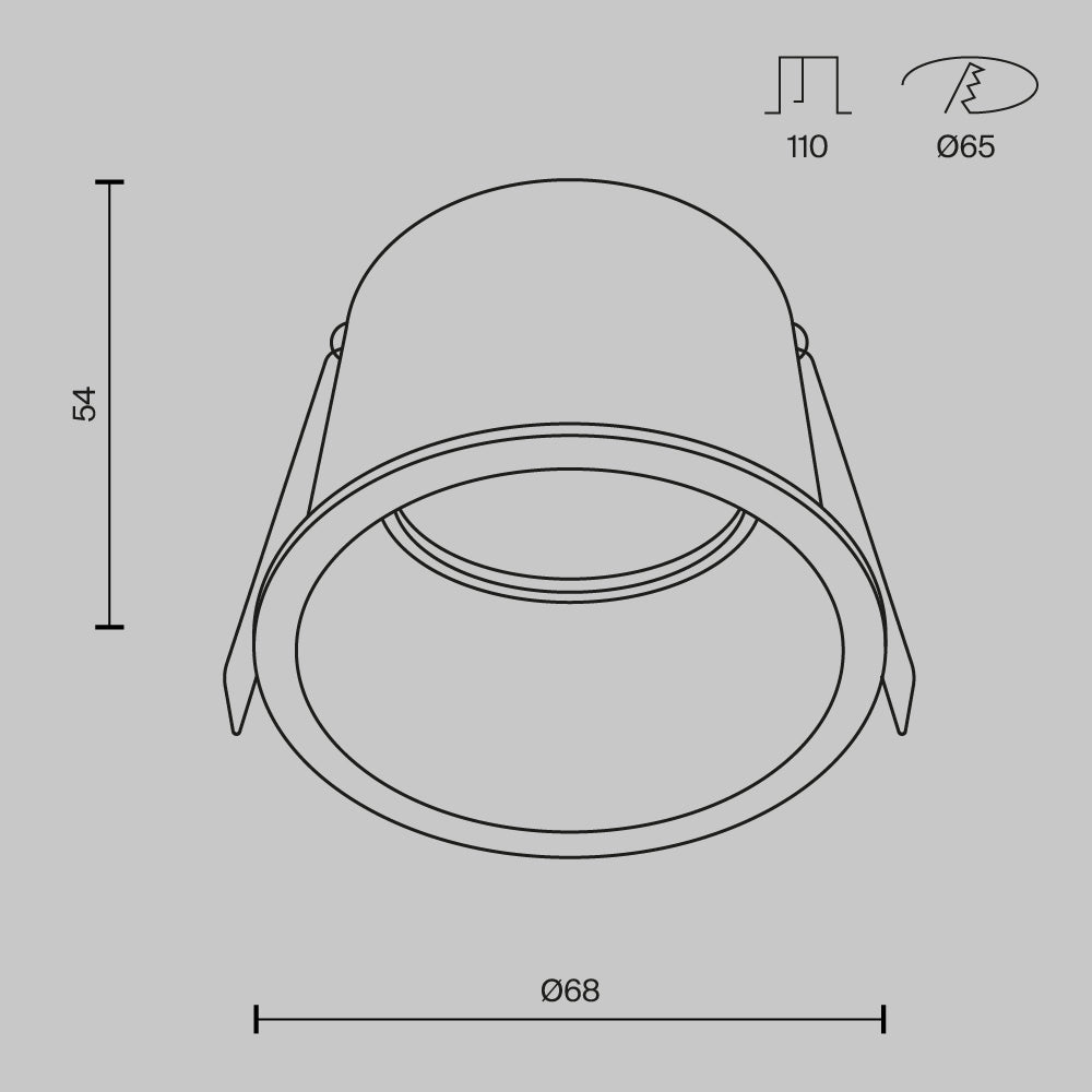 Światło punktowe Technical Reif IP20 1xGU10 DL049-01W | Biały