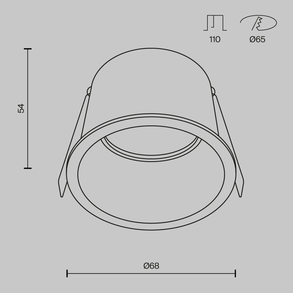 Światło punktowe Technical Reif IP20 1xGU10 DL049-01WG | Biały
