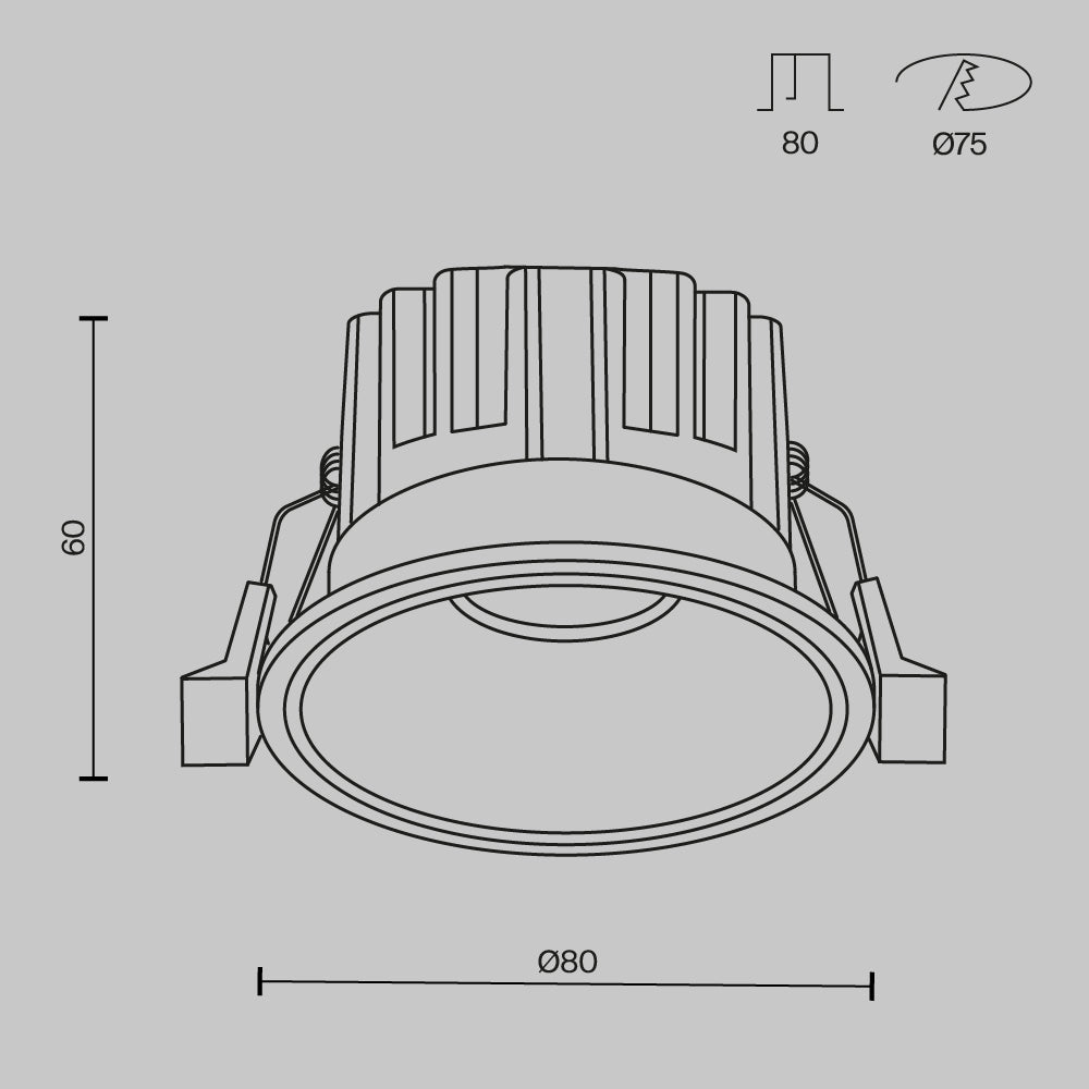 Światło punktowe Technical Round IP20 x DL058-12W3K-B | Czarny