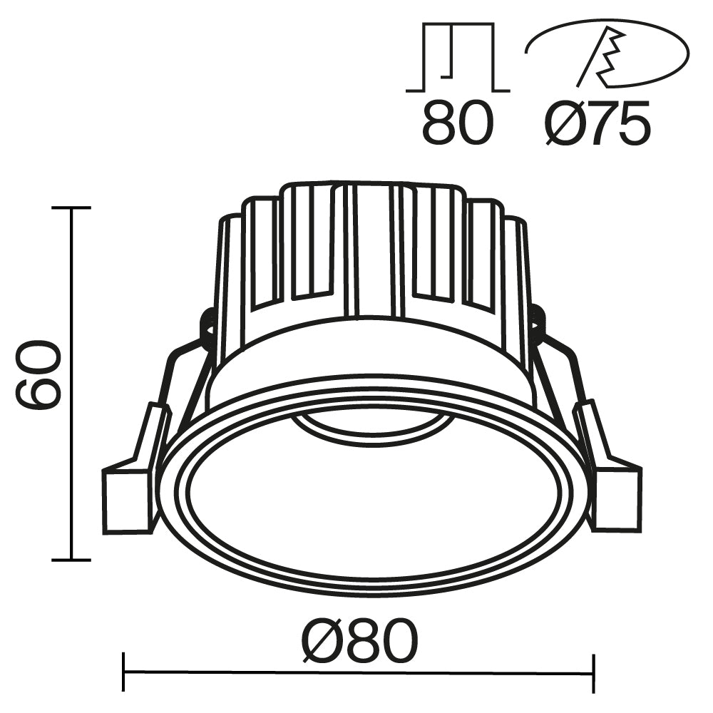 Światło punktowe Technical Round IP20 x DL058-12W3K-B | Czarny