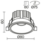 Światło punktowe Technical Round IP20 x DL058-12W3K-B | Czarny