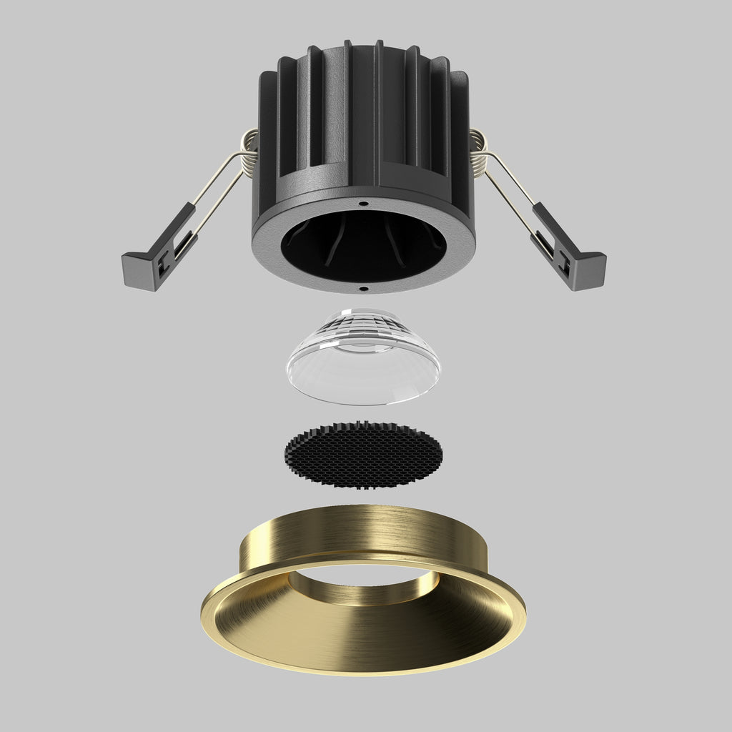 Światło punktowe Technical Round IP20 x DL058-12W3K-BS | Mosiądz