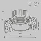 Światło punktowe Technical Round IP20 x DL058-12W3K-TRS-BS | Mosiądz