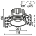 Światło punktowe Technical Round IP20 x DL058-12W3K-TRS-BS | Mosiądz