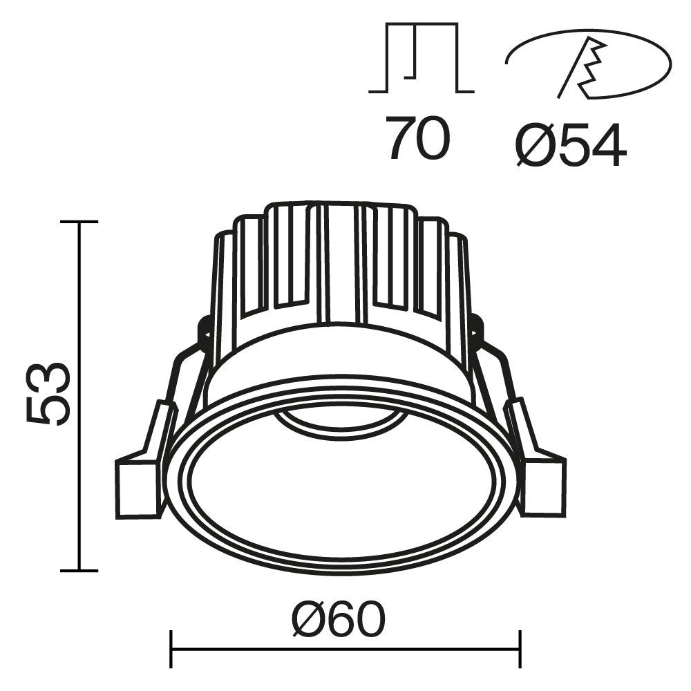 Światło punktowe Technical Round IP20 x DL058-7W3K-BS | Mosiądz
