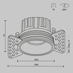Światło punktowe Technical Round IP20 x DL058-7W3K-TRS-BS | Mosiądz