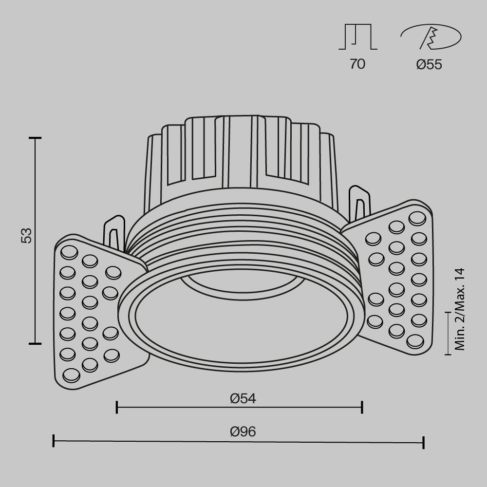 Światło punktowe Technical Round IP20 x DL058-7W3K-TRS-W | Biały