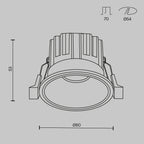 Światło punktowe Technical Round IP20 x DL058-7W3K-W | Biały