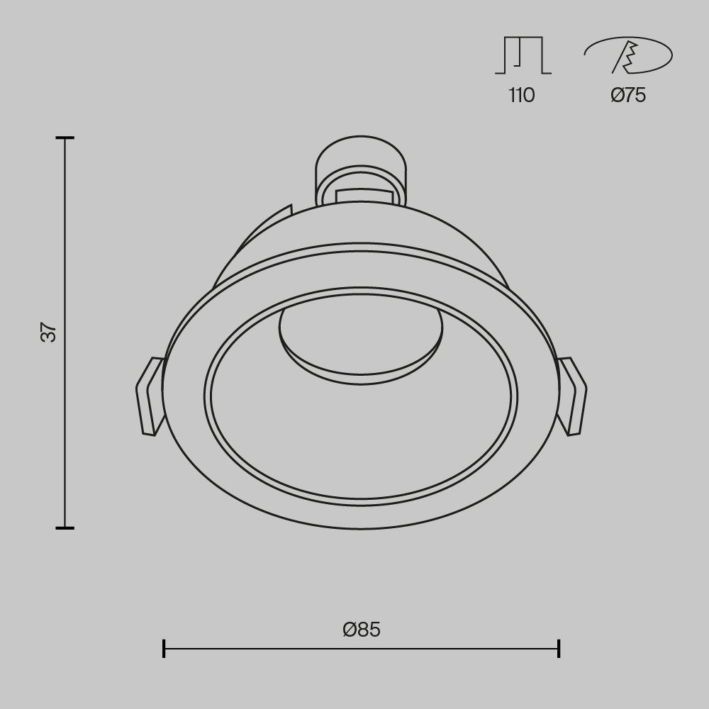 Światło punktowe Technical Share IP20 1xGU10 DL053-01BMG | Czarny i matowe złoto