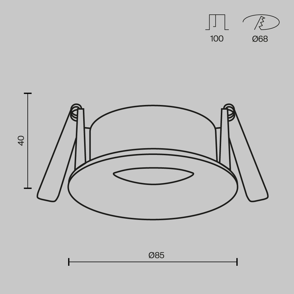 Światło punktowe Technical Slim IP65 1xGU10 DL088-GU10-RD-MG | Matowe złoto