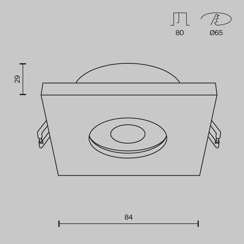 Światło punktowe Technical Stark IP65 1xGU10 DL083-01-GU10-SQ-W | Biały