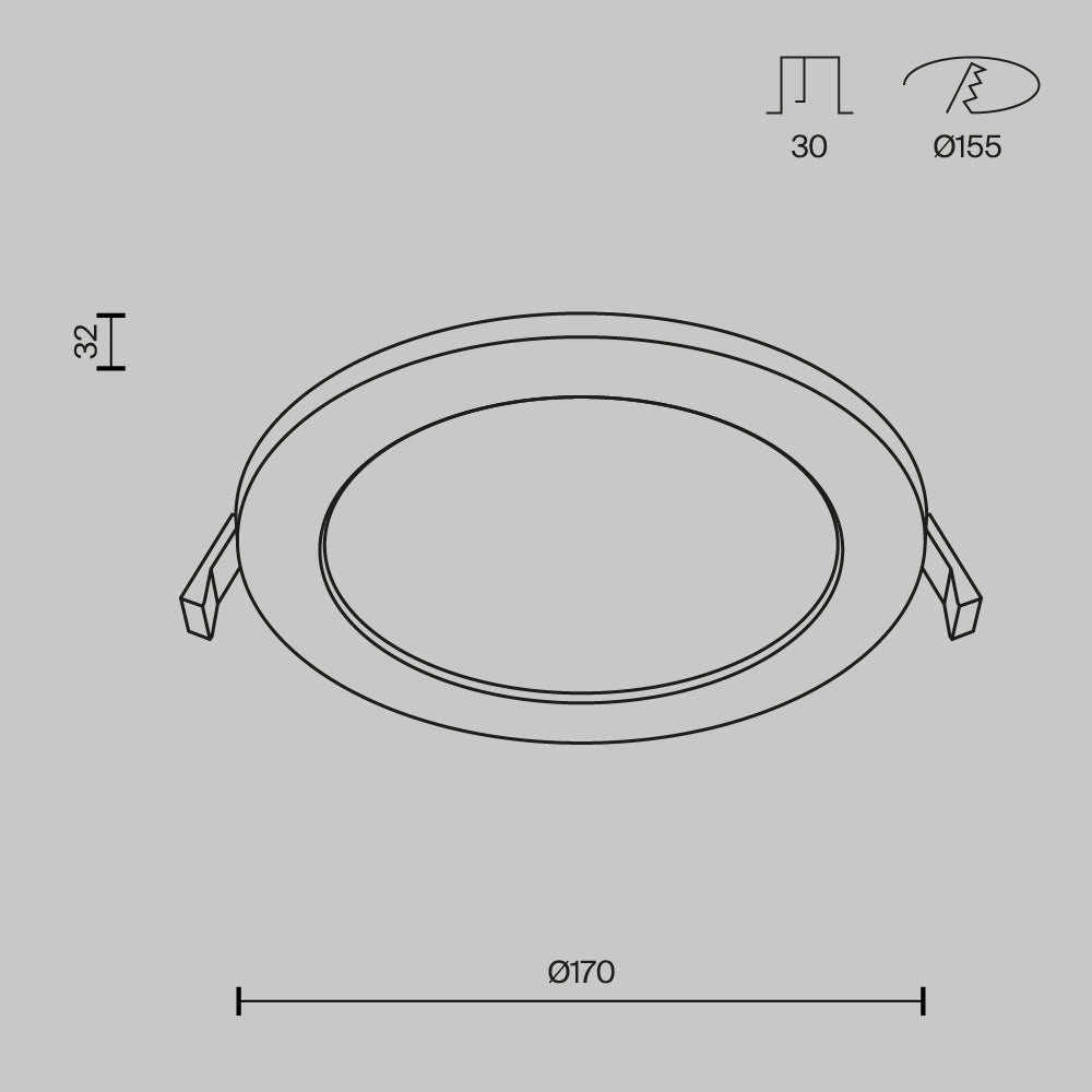 Światło punktowe Technical Stockton IP44 x DL016-6-L12W | Biały