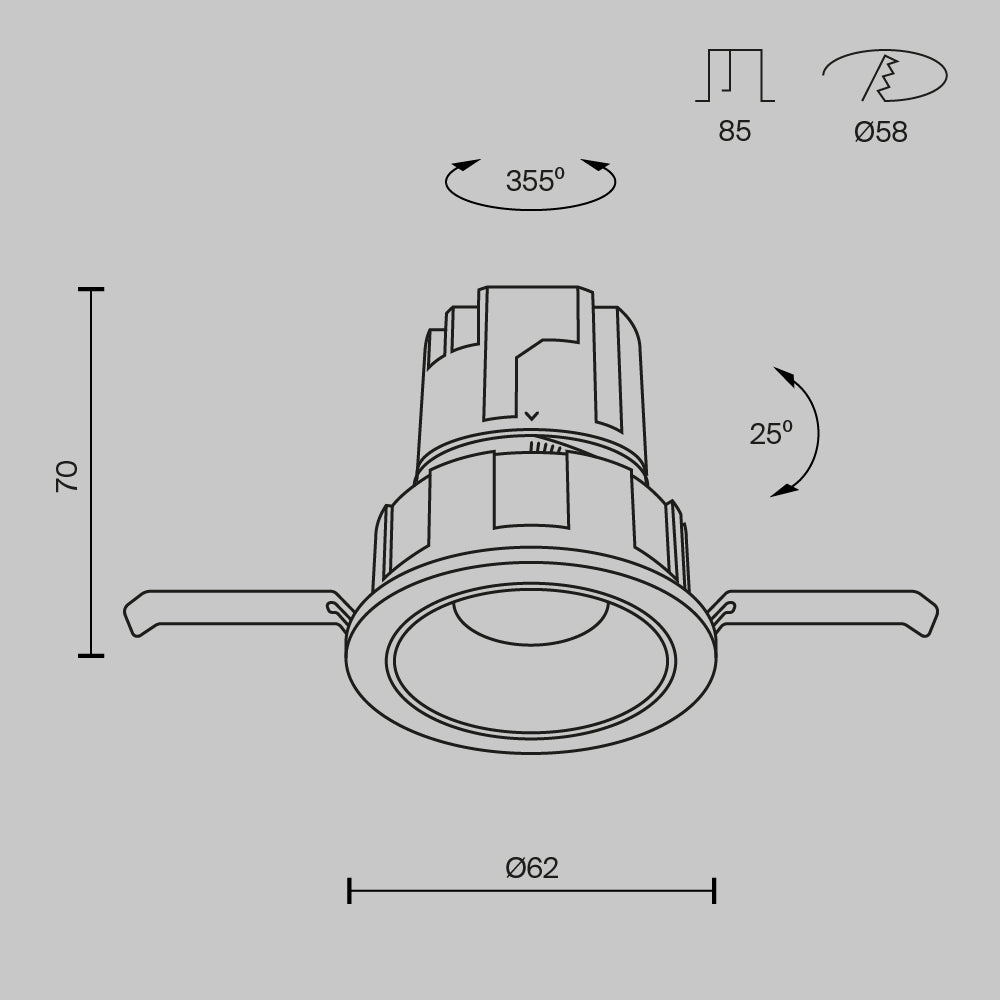 Światło punktowe Technical Wise IP20 x DL057-7W3K-B | Czarny