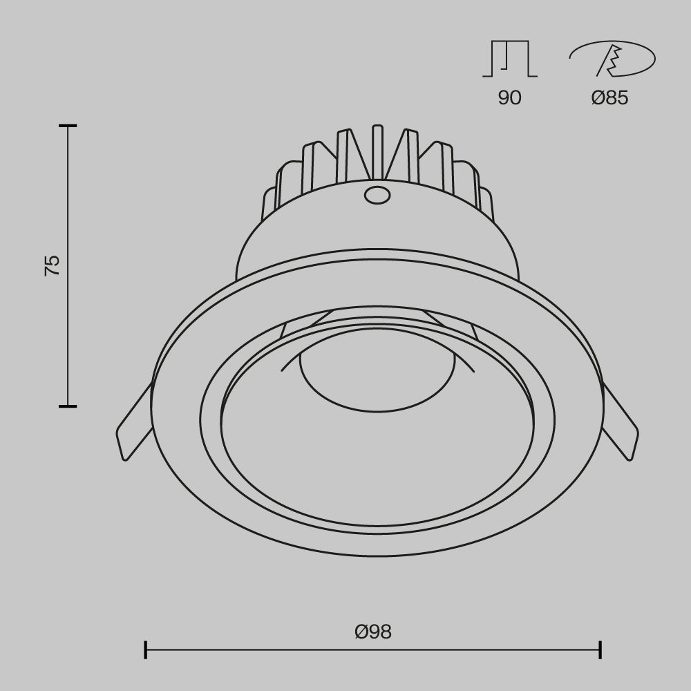 Światło punktowe Technical Yin IP20 x DL031-L12W4K-D-B | Czarny