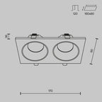 Światło punktowe Technical Zoom IP65 2xGU10 DL033-2-02B | Czarny