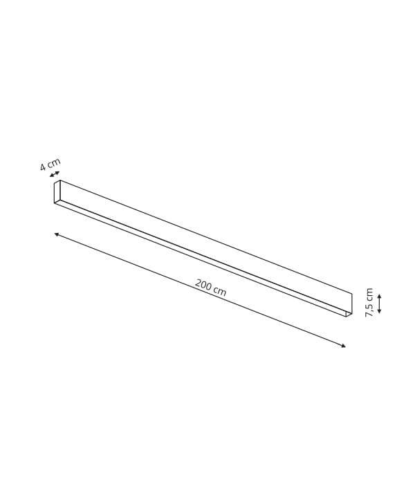 Szyna do systemu MAGNETIC, LIGHT PRESTIGE, czarna - 2 metry