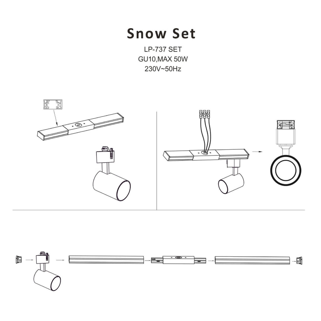 Szyno przewód zestaw SNOW 1F czarny 150cm