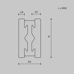 Szynoprzewody natynkowe/podwieszane do oświetlenia szynowego Technical Busbar trunkings Flarity IP20 x TRX154-112BS | Mosiądz