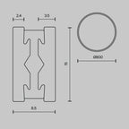 Szynoprzewody natynkowe/podwieszane do oświetlenia szynowego Technical Busbar trunkings Flarity IP20 x TRX154-R-D800-BS | Mosiądz