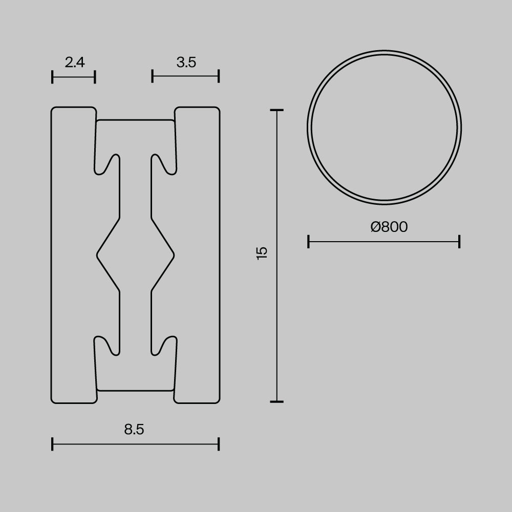 Szynoprzewody natynkowe/podwieszane do oświetlenia szynowego Technical Busbar trunkings Flarity IP20 x TRX154-R-D800-BS | Mosiądz
