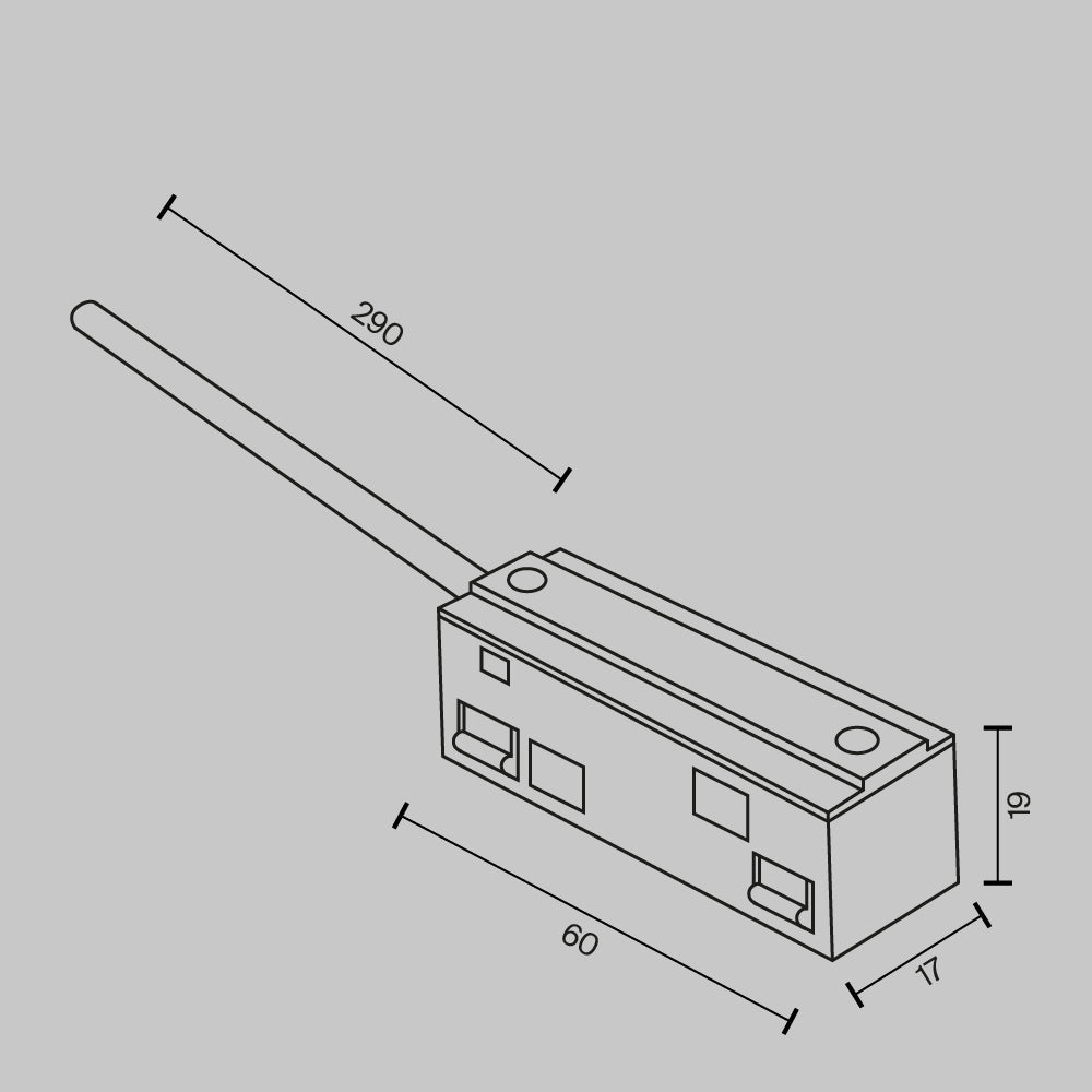 Technical Accessories for tracks Exility IP20 x TRA034B-42B-1 | Czarny