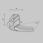 Technical Accessories for tracks Exility IP20 x TRA044-angle.12B | Czarny
