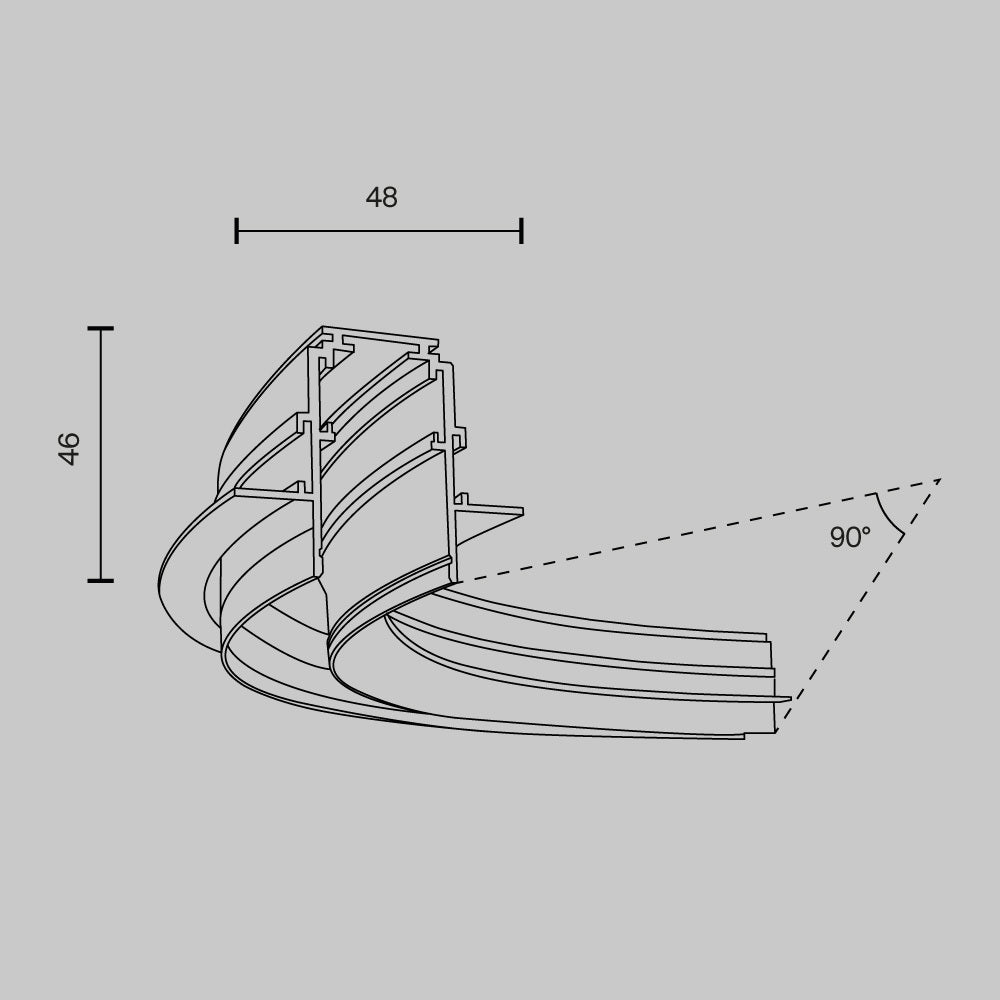 Technical Accessories for tracks Exility IP20 x TRA044-angle.12B | Czarny