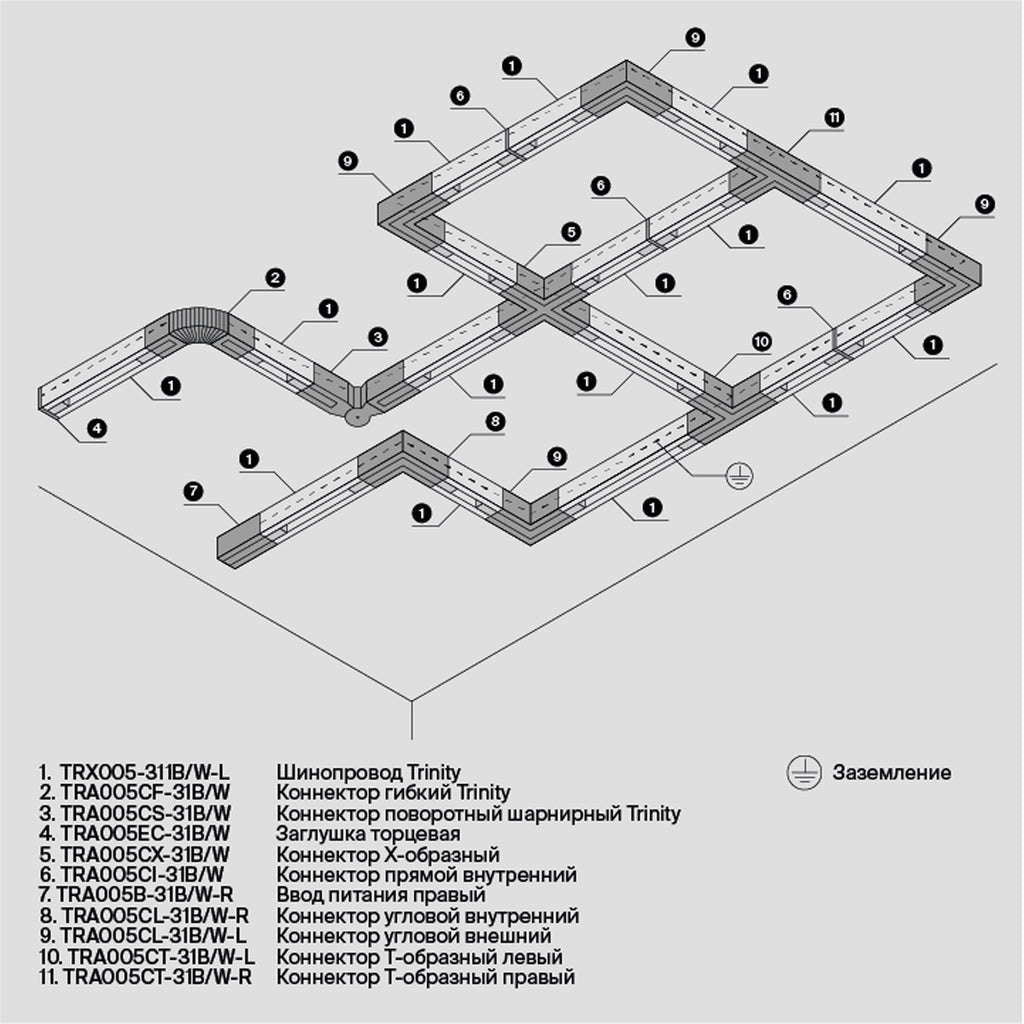 Technical Accessories for tracks Trinity IP20 x TRA005CX-31W | Biały