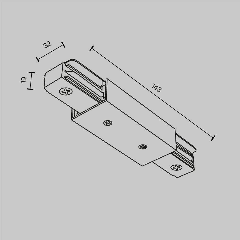 Technical Accessories for tracks Unity IP20 x TRA001CB-11B | Czarny