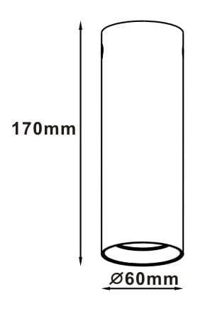 Tuba natynkowa czarna MANACOR 17cm