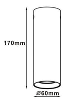 Tuba natynkowa czarna MANACOR 17cm